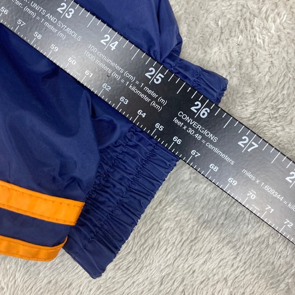 Adidas Mens XL Windbreaker Jacket Full Zip Blue Orange 3 Stripes - Picture 10 of 13